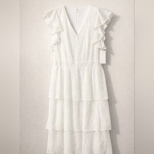 Julia Jordan White Swiss Dot Dress Women’s Size 10 Cottagecore NWT